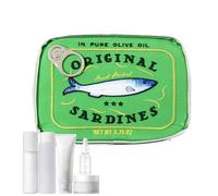 Cosmetics Bag - Cosmetics Organizer Bag, Portable Aesthetic Storage Bag | Funny Canned Sardine Design Toiletry Travel Pouch for Skincare, Eye Shadow, Shampoo, (6.1x4.33x1.77 inches), Green,