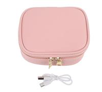 Cosmetics Case Makeup Bag with LED Mirror PU Leather Travel Toiletry Organizer Compact Portable Rechargeable 3 Color Temperature Dimmable Light for Women Girls