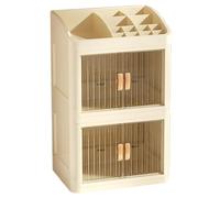Cosmetics Storage Box, Makeup Box Organizer - 3 Layer Skincare Organizer, Display Folding Cosmetic Supplies for Office, Dresser, Countertop