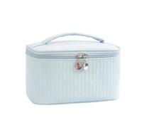 Cosmetics Travel Bag， Makeup Bags Travel Toiletry Cute Cases Bag Portable Solid Color Organizer Box Cosmetic Neceser PU Leather ，Large-Capacity Makeup Bag(A)
