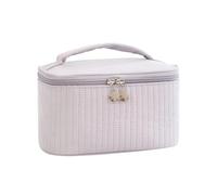 Cosmetics Travel Bag， Makeup Bags Travel Toiletry Cute Cases Bag Portable Solid Color Organizer Box Cosmetic Neceser PU Leather ，Large-Capacity Makeup Bag(Gray)