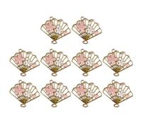 COSMEVIVI 10 Pcs Hollow Cherry Blossom Fan Charms DIY Jewelry Pendants Craft Accessories for Necklace Bag Scrapbook Decoration