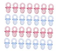 COSMEVIVI 100pcs Acrylic Mini Baby Pacifiers Shower Favors for Boys and Girls, Pink and Blue, Bulk Party Decorations for Baby Shower Table