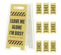 COSMEVIVI 10pcs Funny Note Holders - Leave Me Alone Office Desk Sign - Double-Sided Acrylic Memo Holders for Work Desk Fun Office Decorations