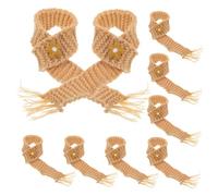 COSMEVIVI 10pcs Mini Knitted Scarf Set for Dolls Adjustable Decorative Scarf for Wine Bottles Party Favors DIY Accessories for Kawaii Mini House Decor