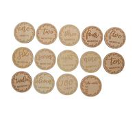 COSMEVIVI 12Pcs Milestone Cards Creative Birth Photo Props for Newborns Unique Wooden Monthly Commemorative Cards for Sharing Growth Moments Social Media