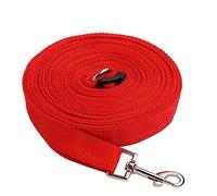 COSMEVIVI 15m Nylon PET Training Leash 50ft Long Dog Lead for Obedience Walking Recall Red Color Strong Sturdy Rope Padded Handle