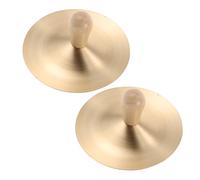 COSMEVIVI 1pair Mini Dance Finger Cymbals with Handle Percussion Instruments for Boys and Girls Encourages Musical Growth and Confidence for Dance Classes and Performance