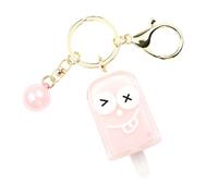 COSMEVIVI 1pc Cute Summer Ice-Cream Shaped Key Chain Pendant for Bags and Backpacks Adorable Acrylic Decoration Light Pink for Friends and Loved Ones