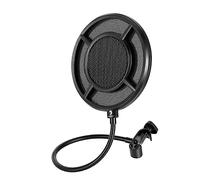COSMEVIVI 1pc Microphone Wind Screen Filter for Recording Black and Easy to Install for Studio Broadcasting and Live Streaming