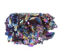 COSMEVIVI 1pc Plated Rainbow Crystal Cluster Amethyst Ornament for Home Office Decoration about