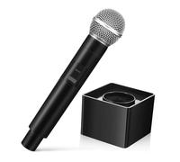 COSMEVIVI 1pcs Simulate Microphone Cosplay Prop for Fun Stage Parties Lightweight and Sturdy Design Includes Simulation Microphone and Black Square Stand for Boys and Girls Outdoor Events