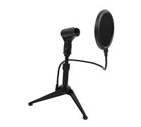 COSMEVIVI 1set Desktop Microphone Stand Base and Tripod Design Black Microphone Filter Kit for Lectures Meetings and Streaming