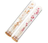 COSMEVIVI 2 Pack Glass Bottle Dried Rose Petals Mini Eternal Flower Vase for Home Decor Present for Girlfriend Birthday