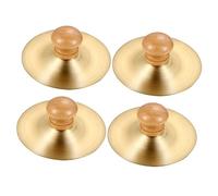 COSMEVIVI 2 Pairs Kids Copper Finger Cymbals 7cm Percussion Instrument Toys Wooden Handle Bright Tone For Belly Dance Rhythm Training Metal Sequins