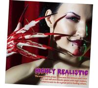 COSMEVIVI 2 Pcs Halloween Nail Through Finger Props Realistic Bloody Fake Nail Prank Accessories for Party Tricks Safe Plastic Scary Jokes for Haunted Houses and Fool S Day Entertainment