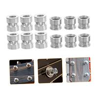 COSMEVIVI 20pcs Silver Guitar Bridge Pins Metal String Beads for Acoustic Folk Guitar Accessories Tailpiece Parts Compatible String Tools