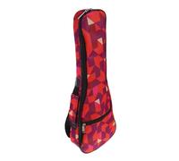 COSMEVIVI 21-inch Waterproof Ukulele Backpack with Double Shoulder Straps, Oxford Fabric Ukulele Carry Bag in Red Geometric Pattern for Travel and Outdoor Music Storage