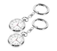COSMEVIVI 2pc Pocket Watch Keychain-Shaped Medical Watch for Students Elderly Modern Design Numbers for Timekeeping Convenient Fob for Caregivers