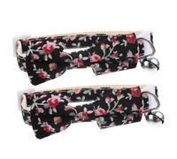 COSMEVIVI 2pcs Adjustable Bow Tie Cat Collar Bell Cute Floral Design for Kittens Comfortable and Skin-friendly for Daily Wear and Photo Shoots