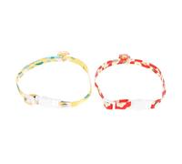 COSMEVIVI 2pcs Adjustable Flower Cat Collar Bell Comfortable Pet Accessory for Parties Breakaway Design Bright and Colors