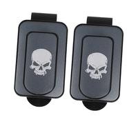 COSMEVIVI 2pcs Car Sunglasses Visor Clips with Skull Design Auto Glasses Holder and Card Organizer Secure Clamp for Easy Access and Space Saving in All Car Models