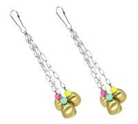 COSMEVIVI 2pcs Colorful Bell Pendant Bird Toys for Parrots Hanging Decoration Sweet Sound for Cockatiels Conures and Finches Easy to Install Bird Cage