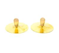 COSMEVIVI 2pcs Copper Finger Cymbals with Wooden Handles Dancing Props for Bright Sound Percussion Instrument for Beginners and Teachers Easy to Use and Safe