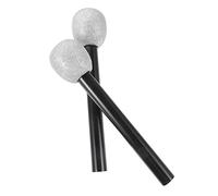 COSMEVIVI 2pcs Glitter Fake Microphone Props Kids Microphone Toys Plastic Simulation Models for Dance Party Pretend Play Accessories