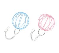 COSMEVIVI 2pcs Grass Feeder Balls for Rabbits Hamsters Durable Hanging Storage Balls Chain Clips Multi-function Food Dispenser Easy to Refill Space-saving Design