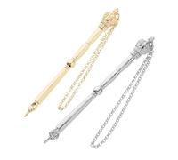 COSMEVIVI 2pcs Jewish Bible Reading Tool Torah Pointer Chain Metal Yad Hand Pointer Book Page Marker for Jewish Bar Mitzvah Holiday