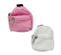 COSMEVIVI 2Pcs Mini Doll Cloth Backpack for Dolls Realistic Decorative Schoolbag Accessories Orange and Pink Safe Top Class for DIY Dollhouse Ornament and Creative Play