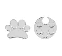 COSMEVIVI 2pcs Nail Art Polish Mixing Tray Ring Manicure Pallet Finger Ring Plate Alloy Material Silver Colour for DIY Nail Art at Home Use with Unique Design