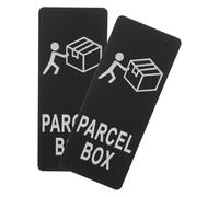 COSMEVIVI 2pcs Parcel Box Plaque - 4.7 X 2.0 Inch High-Visibility Package Storage Plaque, Adhesive For Organizing Home/Office Parcel Drop Areas