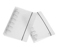 COSMEVIVI 2pcs Reusable Notebook Shell Covers with Adjustable Organizer, White Pp Material, Portable A5 6-hole Binder Protectors for Office and School Use