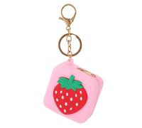 COSMEVIVI 2pcs Silicone Key Case with Cartoon Earphone Protectors Cute Coin Storage Bag for Travel and Everyday Use Easy to Carry and Durable Design Strawberry
