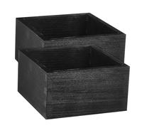 COSMEVIVI 2pcs Small Solid Wood Planter Boxes No Lid Rustic Succulent Indoor Square Plant Containers for Desk Centerpiece with Smooth Polished Surface