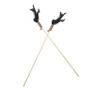 COSMEVIVI 2pcs Stimulate Your Cat Hunting Instinct Cat Stick Toy Plume Interactive Indoor Toys for Happy Play