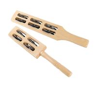COSMEVIVI 2pcs Wooden Hand Bells Percussion Instruments for Fun Musical Jingle Sticks with Crisp Bell Sound Enhance Rhythm Skills and Hand Eye Coordination Suitable for Early Music Education