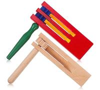 COSMEVIVI 2pcs Wooden Hand Percussion Castanets Boys and Girls Rattle Educational Toys for Music Learning