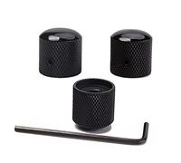 COSMEVIVI 3-Pack Black Dome Control Knobs for Electric Bass Guitar Volume and Tone Control with Wrench Guitar Parts Accessories GD107