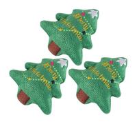 COSMEVIVI 3pcs Adorable Christmas Tree Cat Plush Toy Kitten Teething Toy Safe for Pets Boys and Girls Interactive Chew for Playtime Fun