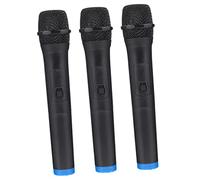 COSMEVIVI 3pcs Boys and Girls Microphone Props for Performance Realistic Design for Stage Plays and Karaoke Faux Microphone Model for Boy Girl s Interviews and Birthday Parties Black