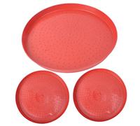 COSMEVIVI 3pcs Chicken Feed Plates Poultry Feeding Tray Fodder Container for Chickens Ducks and Geese Sturdy Feeding Accessory