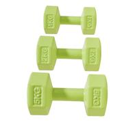 COSMEVIVI 3pcs Mini Dumbbells Miniature Barbell Sports Dollhouse Decor Dollhouse Weight Charms Miniature Dollhouse Gym Accessories Doll House Dumbbell Aluminum Alloy Light Green