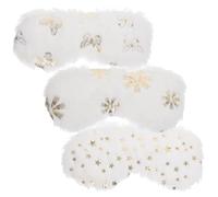 COSMEVIVI 3pcs Plush Sleeping Eye Masks for Blocking Light and Helping Fall Asleep, Comfortable Portable Eye Covers with Elastic Strap for Office Workers and Students