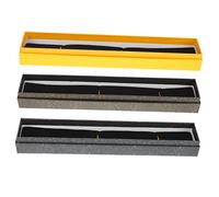 COSMEVIVI 3pcs Retro Brush Pen Storage Boxes Stylish Fan Holder Cases Black Gold Silver Grey and Gold Yellow for Home Decor and Creative Photo Props