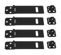 COSMEVIVI 4 Sets Padlock Hasp Iron Door Latch Lock Heavy-Duty Gate Clasp Hardware for External Barn Door Window Cabinet Drawer Pet Cage