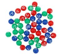 COSMEVIVI 49pcs Raffle Game Balls Colorful Bingo Game Balls for Party Raffles Engraved Numbered Plastic for Fun and
