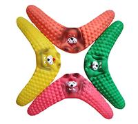 COSMEVIVI 4pcs Chewing Boomerang Toys for Dogs Rubber Tooth Cleaning Molar Toys Random Colors Teeth Cleaning